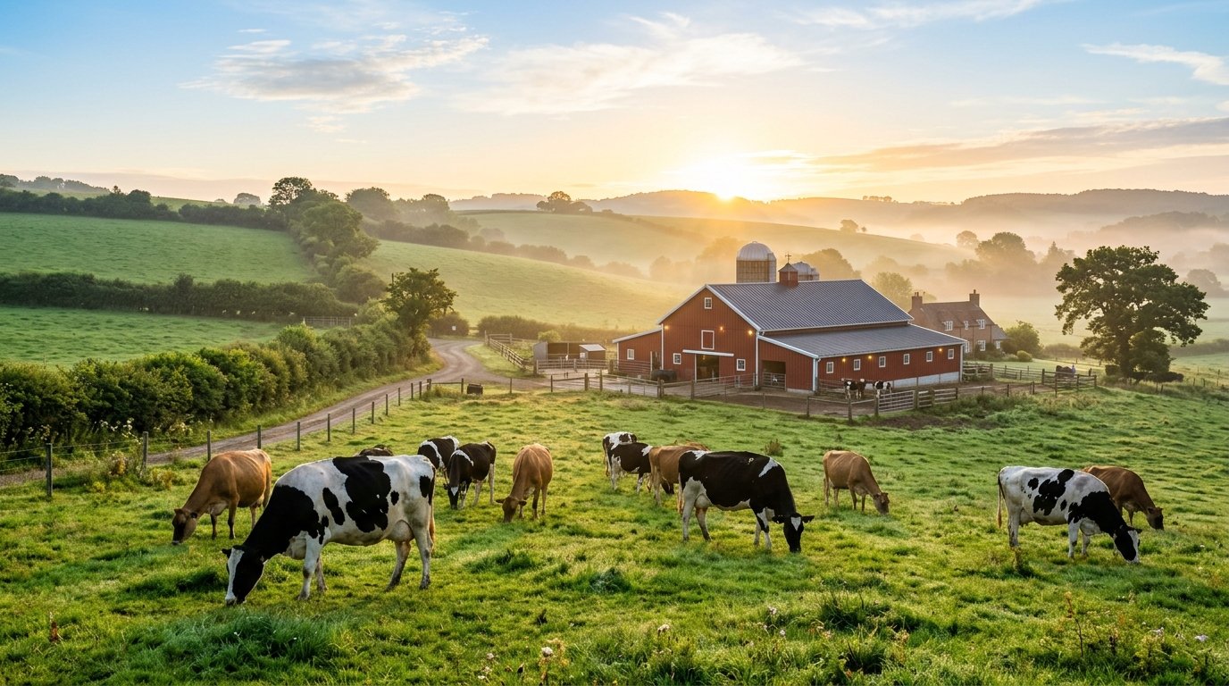 Fresh Dairy Farm Pasture